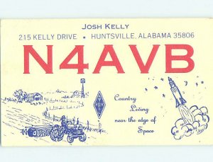 Pre-1980 RADIO CARD - CB HAM OR QSL Huntsville Alabama AL AH0910