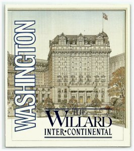 The Willard Inter Continental DC Luggage Label Vtg Sticker Stamp Poster  