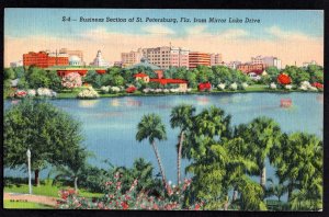 Florida ST. PETERSBURG Business Section from Mirror Lake Drive pm1946 - Linen