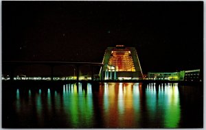 Contemporary Resort Night-Time Landmarks Vacation Kingdom Florida Postcard