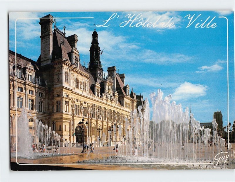 Postcard La place de l'Hôtel de Ville et l'Hôtel de Ville, Paris, France