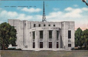 Postcard Naval Armory Indianapolis IN