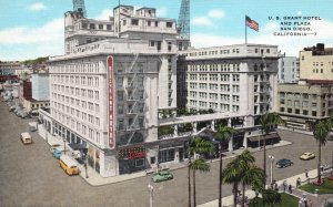 Vintage Postcard US Grant Hotel & Plaza Building Landmark San Diego California