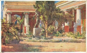 Greece Peristyle Du Palais Achilleion Corfu Vintage Postcard 07.39