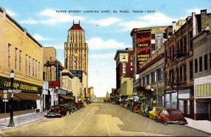 Texas El Paso Texas Street Looking East 1950