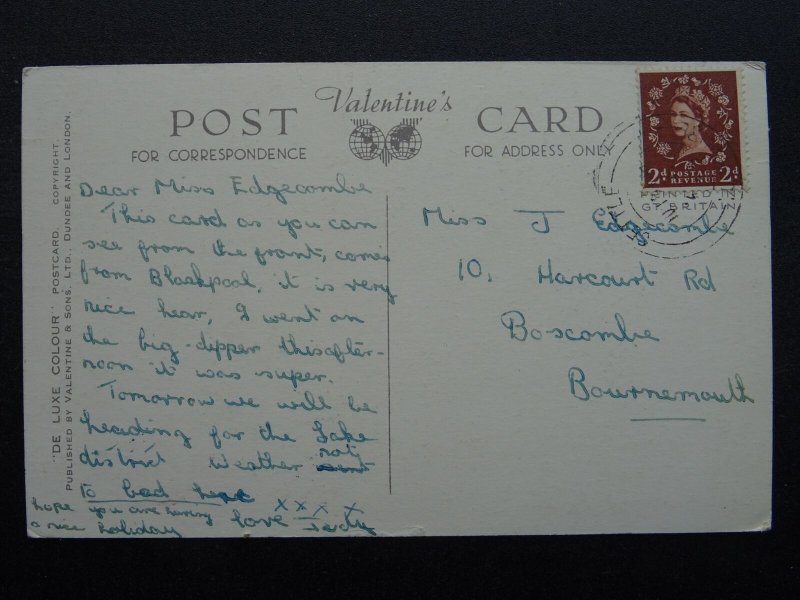 Lancashire Blackpool TAKEN FROM THE CENTRAL PIER c1930s Postcard by Valentine