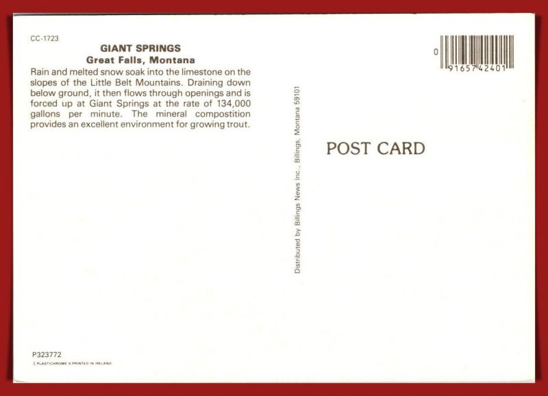 Montana, Great Falls - Giant Springs - [MT-084X]