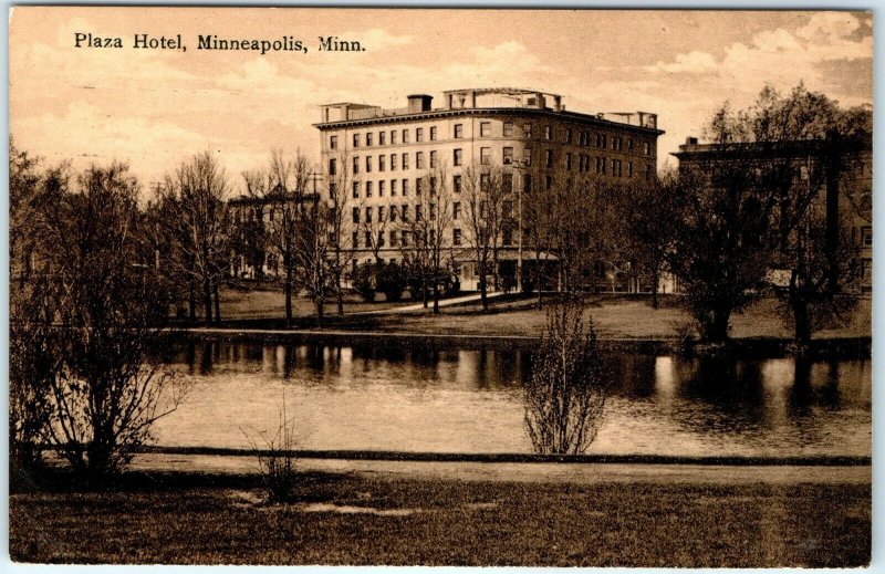 1909 Minneapolis, Minn. Plaza Hotel Litho Photo Postcard Suhling & Koehn A33