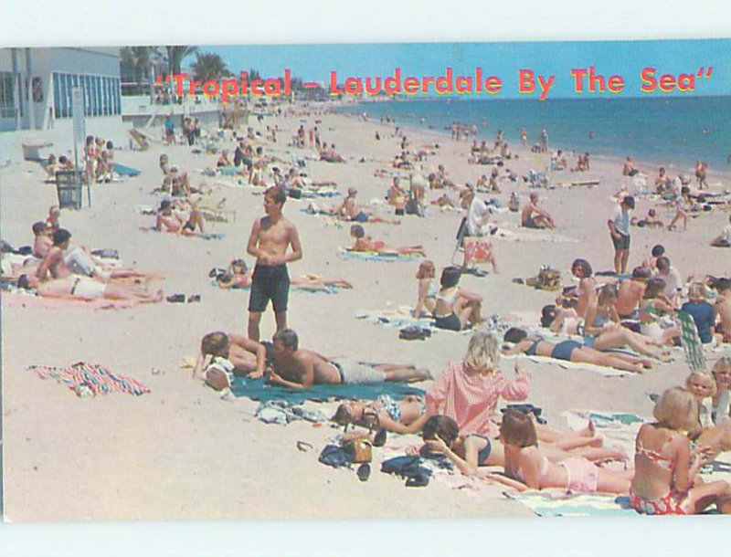 Pre-1980 BEACH SCENE Fort Lauderdale Florida FL AE9311