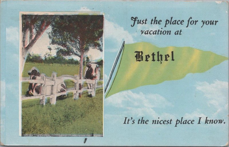 Postcard Just the Place for Your Vacation at Bethel PA It's the Nicest Place