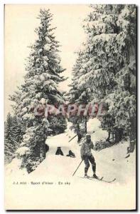 Old Postcard of Sports Ski & # 39hiver