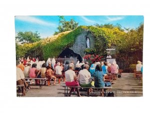 People Praying At Lourdes Grotto Onchan Isle Of Man IOM New 70s Vintage Postcard