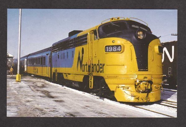 ON Northlander Railroad Train North Bay Ontario Canada Carte Postale Postcard