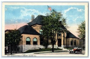 c1920's Gail Borden Public Library Elgin Illinois IL Unposted Antique Postcard