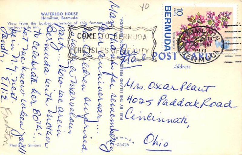 Waterloo House Hamilton Bermuda 1971 