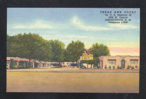 ALBUQUERQUE NEW MEXICO ROUTE 66 TEXAS ANN MOTEL  ADVERTISING POSTCARD
