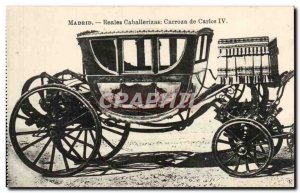 Espana Spain Espana Old Postcard Madrid Caballerizas Carroza Reales Carlos IV