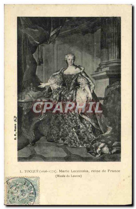 Old Postcard Tocque Lezinska Mary Queen of France Louvre Museum Paris