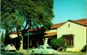 Vtg Chrome Postcard 1950s  Palo Alto Califronia CA Post Office Building Cars UNP