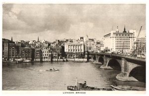 London Bridge England Black And White Postcard Posted 1944