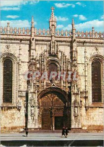Postcard Modern Lisboa (Portugal) Monastery of Jeronimos (Portico)
