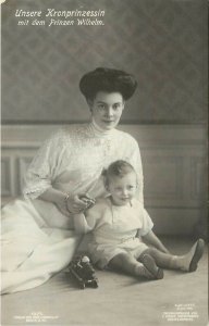 German Royalty RPPC No.1925, Crown Princess Cecilie & Baby Prince Wilhelm