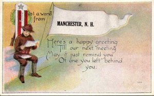 New Hampshire Manchester Soldier Reading Letter Pennant Series