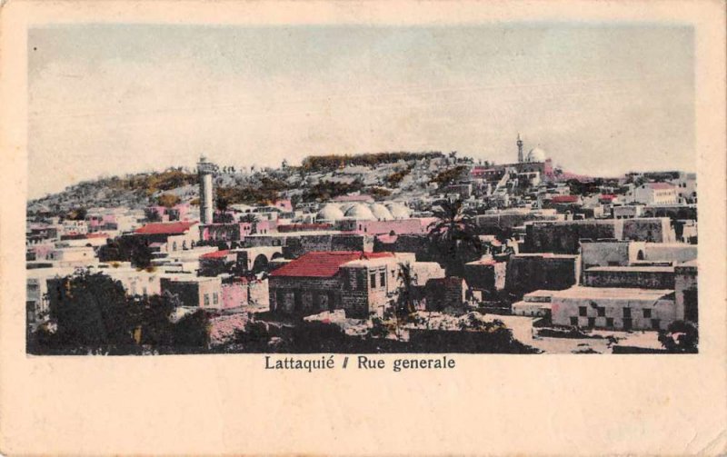 Lattaquie Latakia Syria Birds Eye View Postal Used Vintage Postcard JI658414