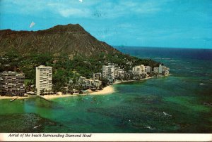 Hawaii Waikiki Beach Aerial View Of The Beach Surrounding Diamond Head 1979