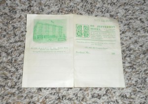 Antique Jefferson Hotel Portland ME Maine Advertising Stationary Paper