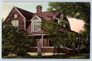 Geneva Indiana Postcard Northeast View Limberlost Cabin Home Gene Stratton 1940