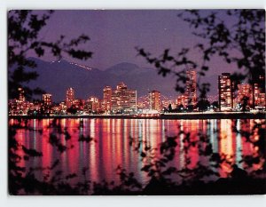 Postcard The English Bay Skyline At Night, Vancouver, Canada