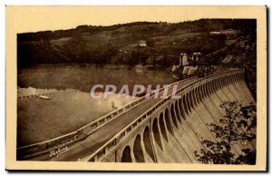 Old Postcard Dam Sarrans The dike road that goes to the top