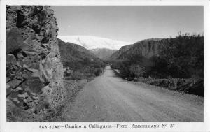 San Juan Argentina Dirt Road Scenic Real Photo Antique Postcard J46704