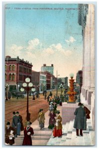 1910 Third Avenue Post Office Exterior Building Seattle Washington WA Postcard
