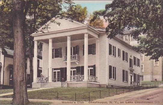 New York Chautauqua Woman's On Lake Chautauqua 1937 Handcolored Albertype