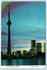 CN Tower at dusk TORONTO Canada 4x6 1976 Postcard