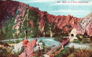 Vintage Postcard Tunnel No. 3 Rocky Mountain Weber Canyon Utah Gray News Co.