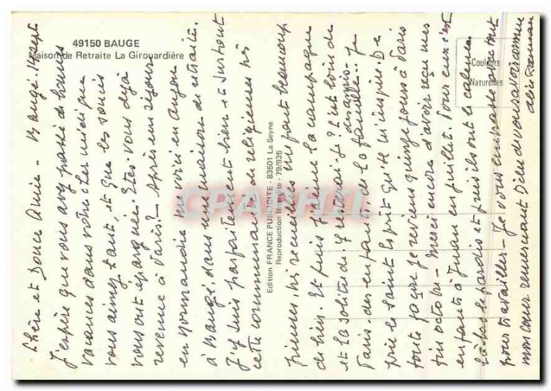 Postcard Modern Bauge Retirement Home The Girouardière