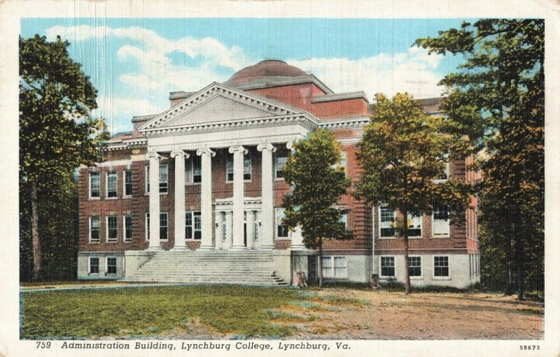 Postcard Administration Building Lynchburg College Virginia 