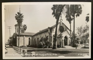 Vintage Postcard 1930's Trinity Parish Church, St. Augustine, Florida (FLA) RPPC