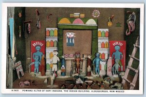Albuquerque New Mexico Postcard Powamu Altar Of Hopi Indians c1940's Vintage