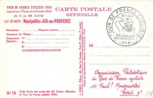 Tour De France 1956 Bicycle Race Signed Beautiful Woman Special Cancel Postcard