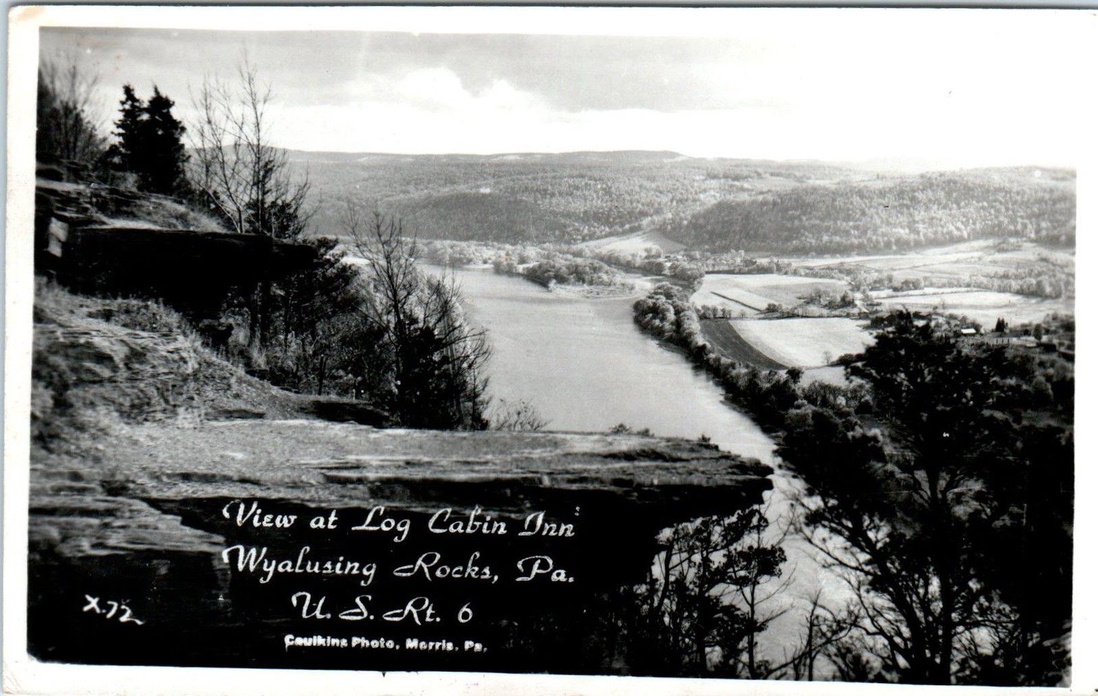 Rppc Wyalusing Rocks Pa Pennsylvania View At Log Cabin Inn 1954