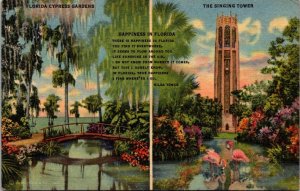 Florida Lake Wales Cypress Gardens and The Singing Tower 1954 Curteich