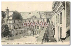 Old Postcard Chateau Blois on the Facade Gaston d'Orleans