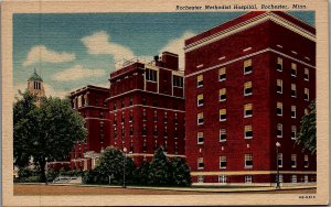 1940s ROCHESTER MINNESOTA ROCHESTER METHODIST HOSPITAL LINEN POSTCARD 29-66