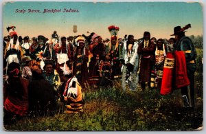 Vtg Blackfoot Indians Scalp Dance Native American 1910s Old Postcard