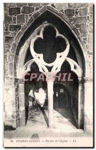 Old Postcard Perros Guirec Porch of the Church