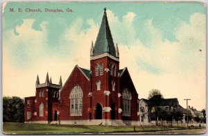 M. E. Church Douglas Georgia GA United Methodist Parish Postcard